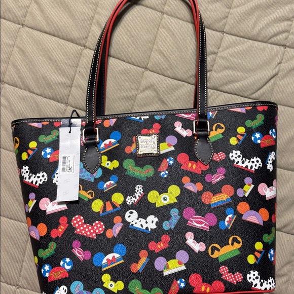 Dooney & Bourke Black Multicolor Mickey Mouse Tote - Picture 4 of 5